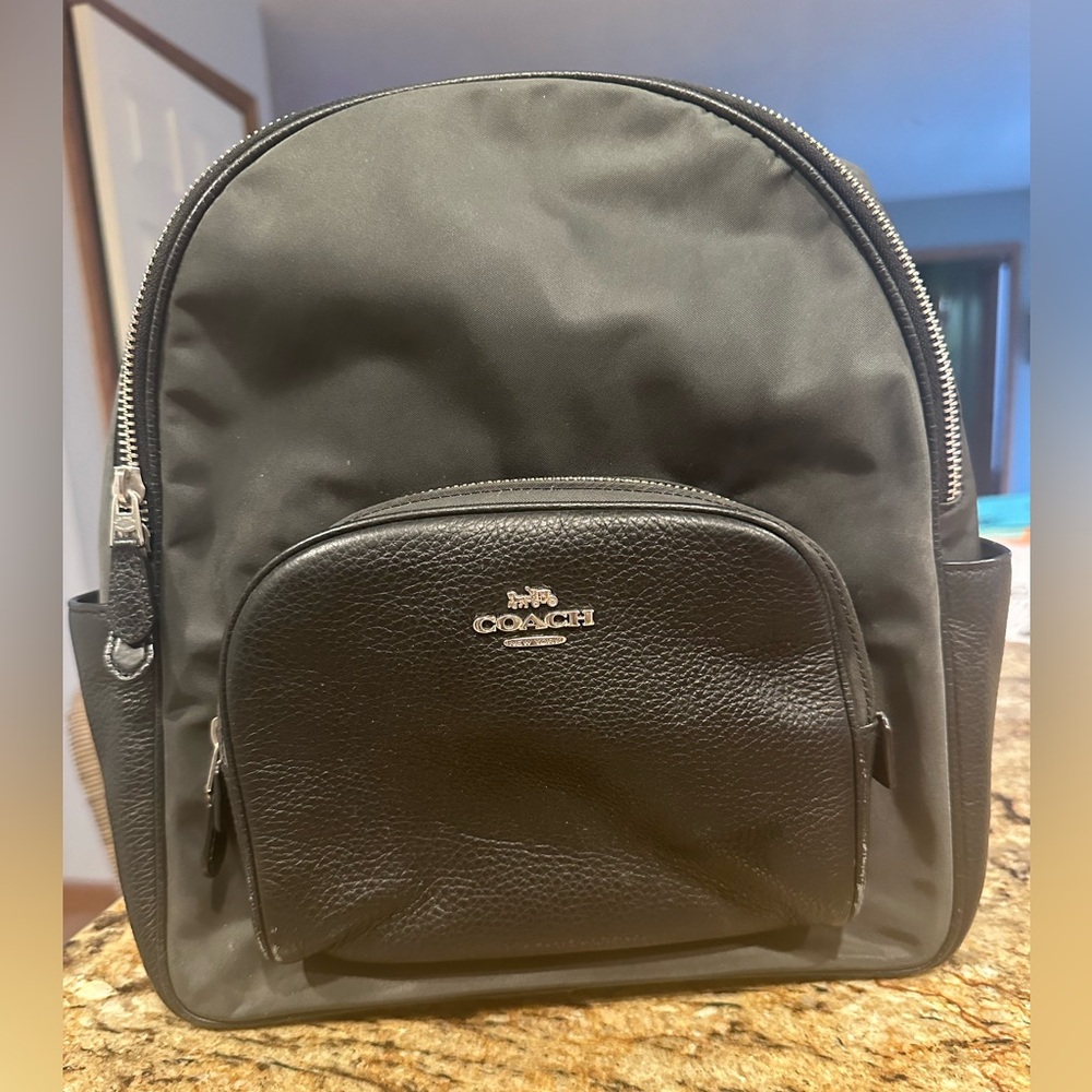 Coach black Nylon/leather backpack